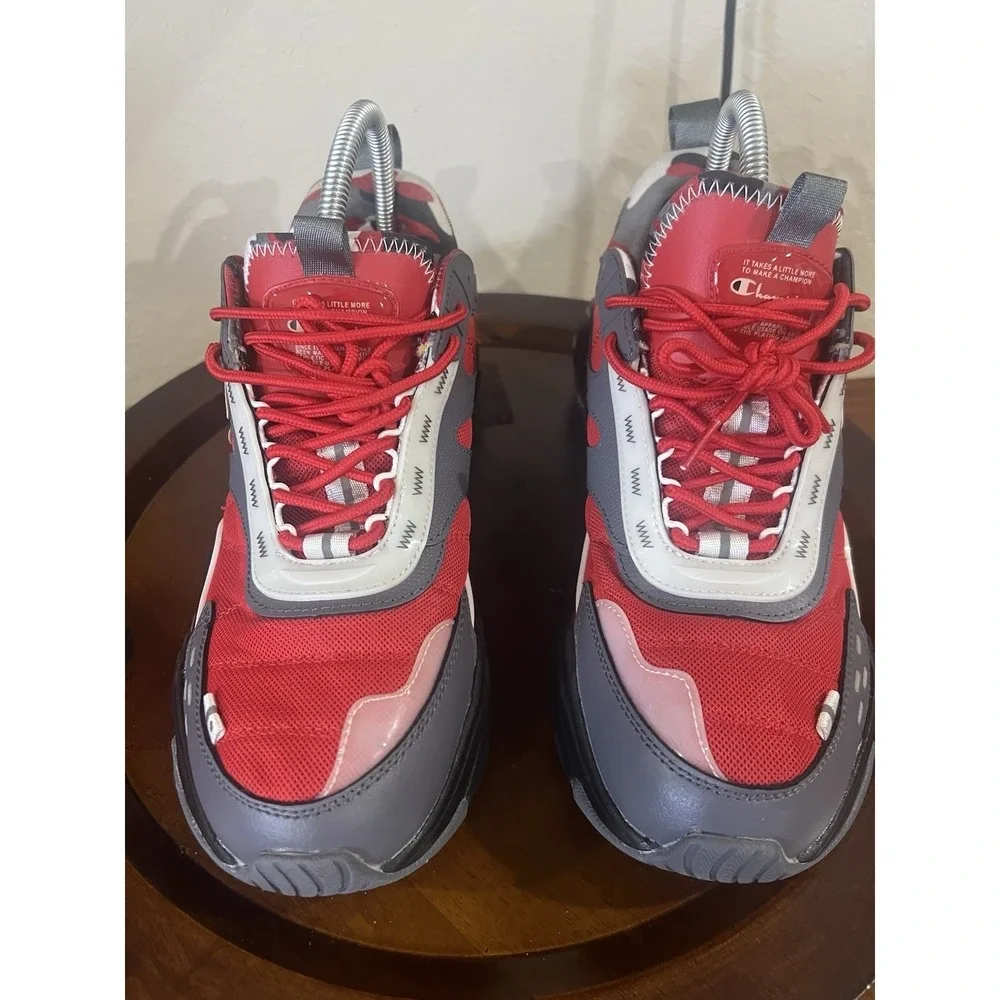 Champion Hyper C Flood Scarlet Gray Black Mens‎ 9 .5 Sneakers Trainers Athletic
